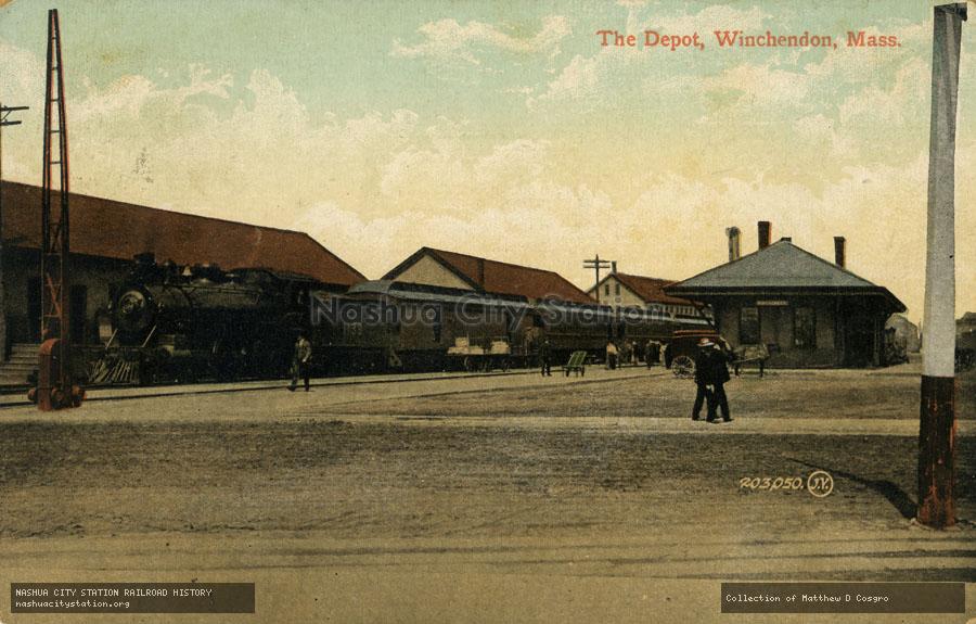 Postcard: The Depot, Winchendon, Massachusetts